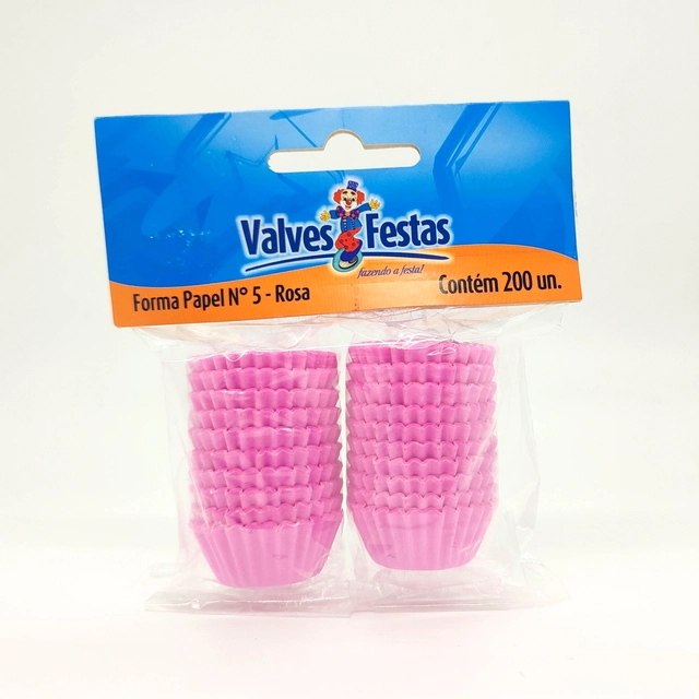 Forma De Papel Valves Festas N°5 Rosa 200und