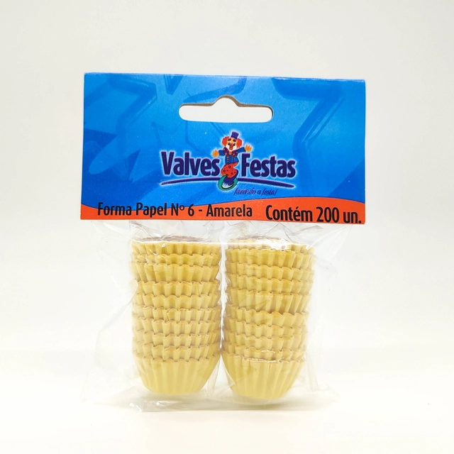 Forma De Papel Valves Festas N°6 Amarela 200und