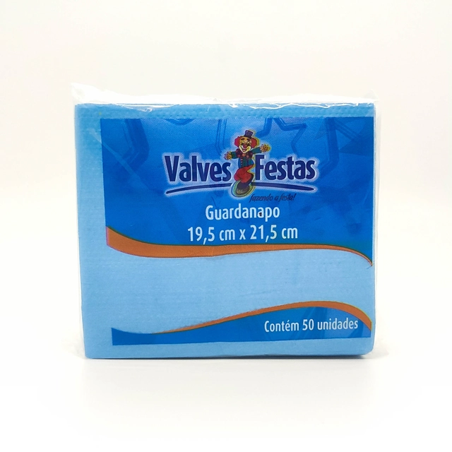 Guardanapo Valves Festas Azul 19,5/21,5cm Contém 50 Unidades