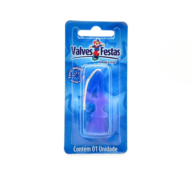 Vela De Aniversário N° 4 Azul Valves Festas Contém 1 Unidade