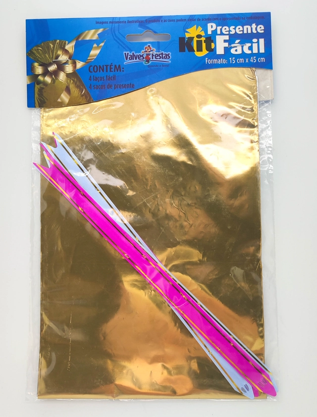Kit Embalagem Para Presente Valves Festas 15x45cm