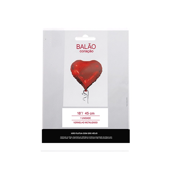Balao Valves Tematico Coracao Vermelho