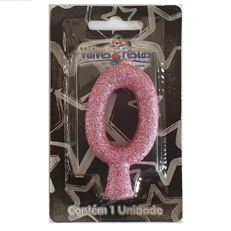 Vela Super Gliter Rosa N0