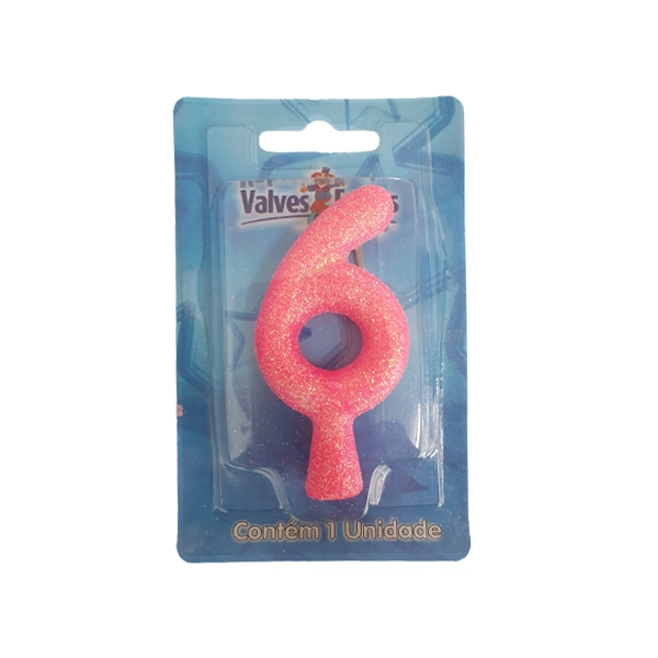 Vela Super Numero Rosa N 06