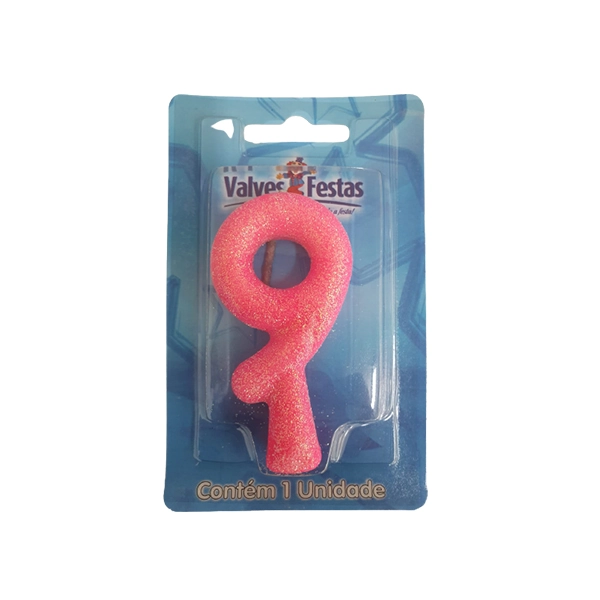 Vela Super Numero Rosa N 09