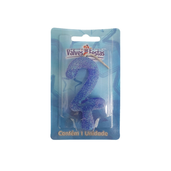 Vela Super Numero Azul N 02