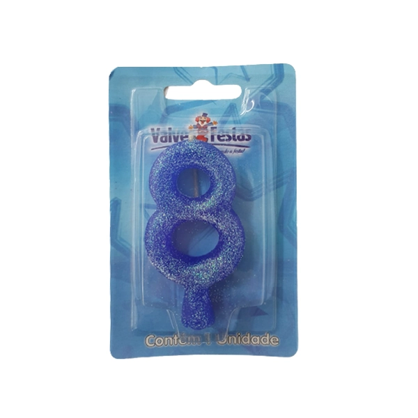 Vela Super Numero Azul N 08