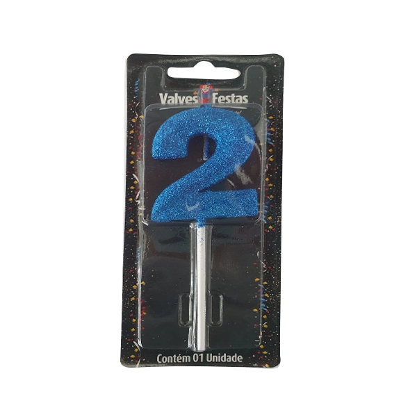 Vela Valves Festas Palito Slim Candy Azul N¿ 2 Un