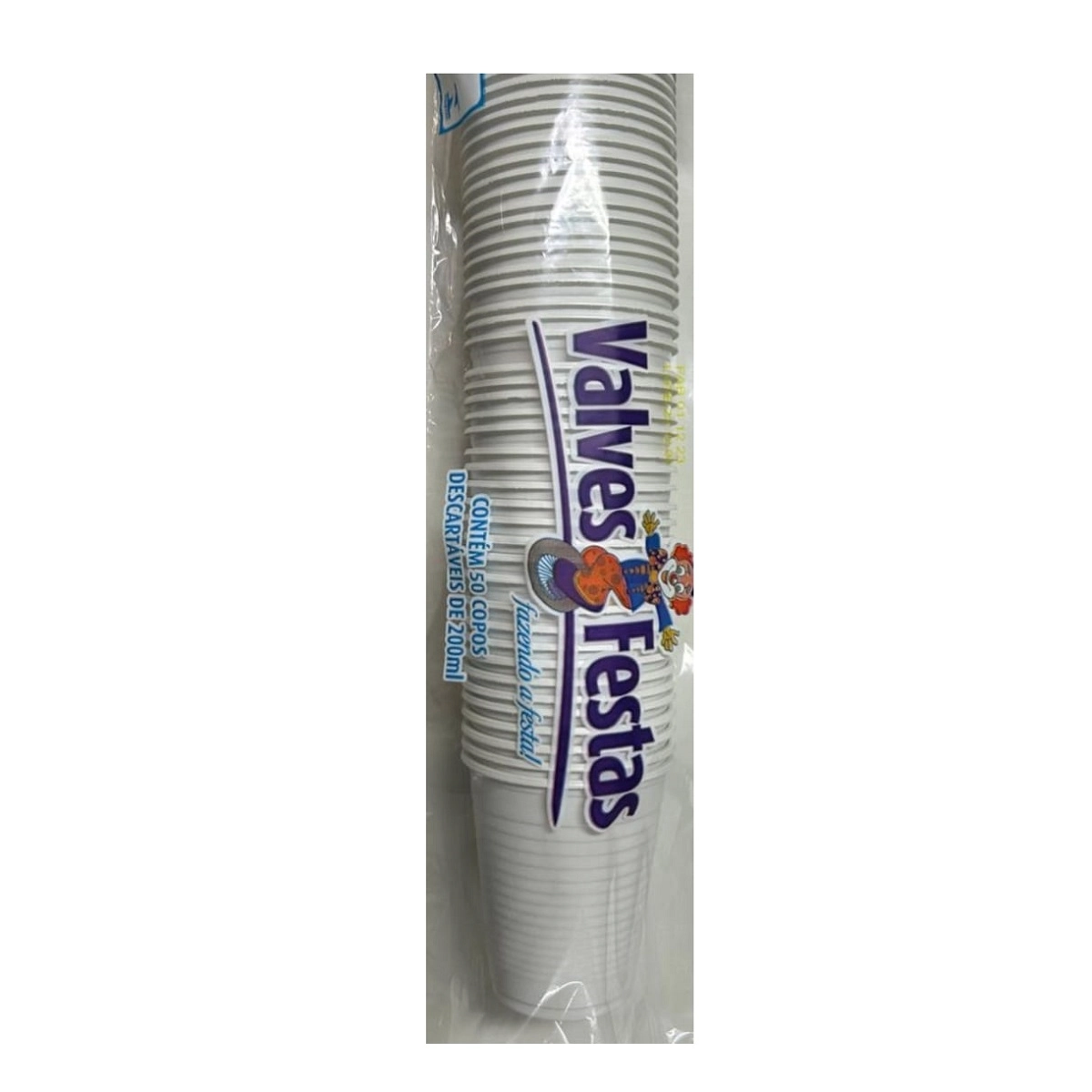 Copo Plastico Branco 200ml C/50