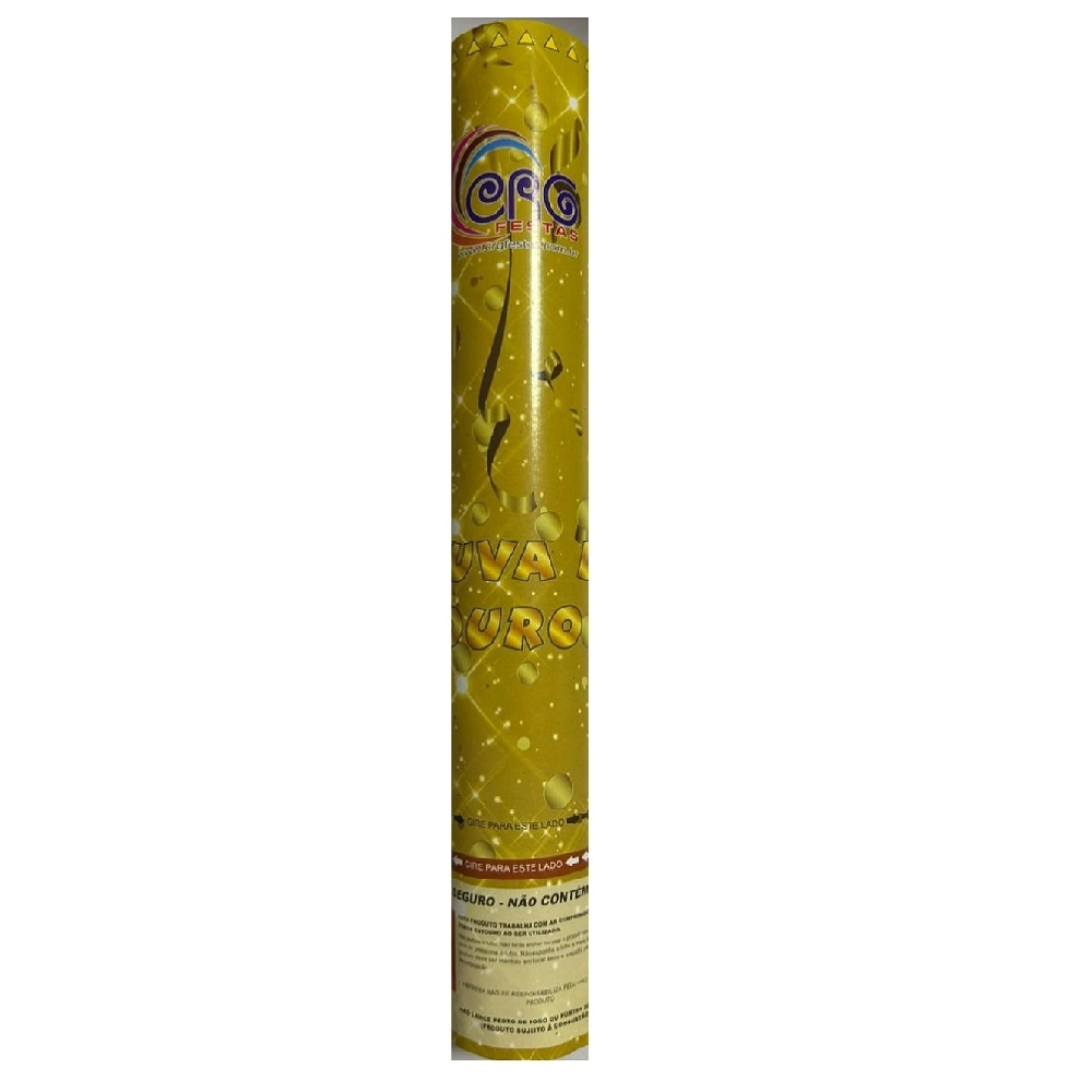 Lanca Confeti Metalizado Dourado 30cm