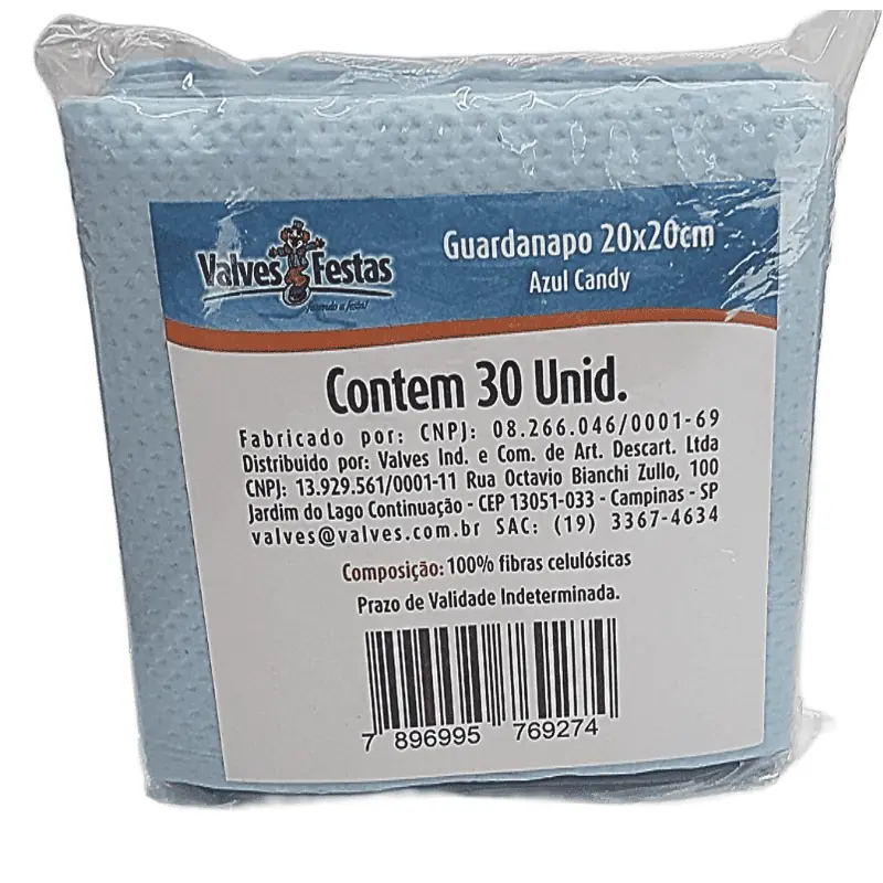 Guard.valves Festas Azul Candy 20x20cm 30un