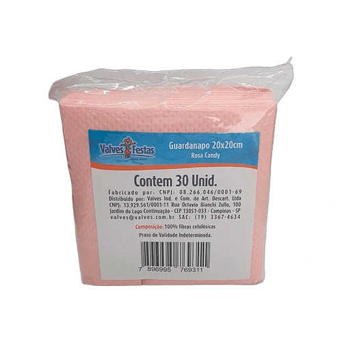 Guard.valves Festas Rosa Candy 20x20cm 30un