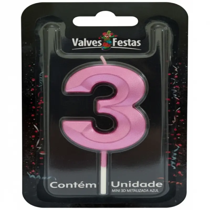 Vela Valves Mini 3d Metalizada Pink N.3