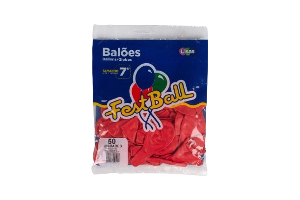 Bexiga Fest Ball Liso Vermelho N7 50un