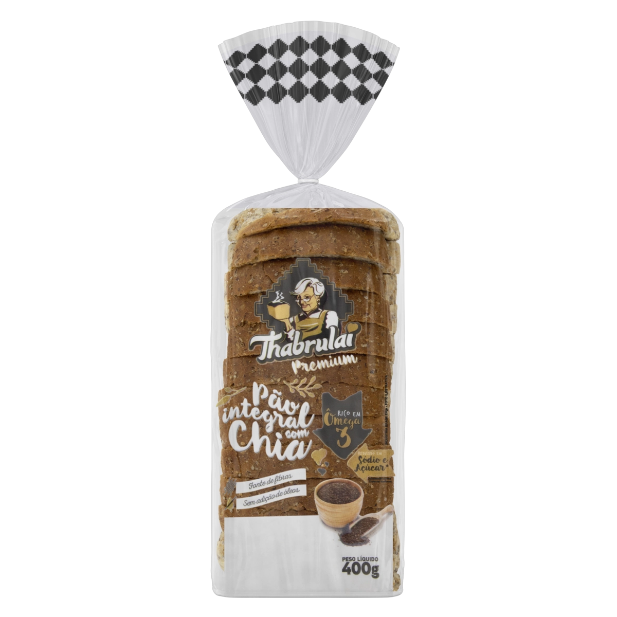 Pão Integral Chia Thabrulai Premium Pacote 400g