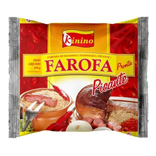Farofa De Mandioca Temperada Picante Kinino 400g