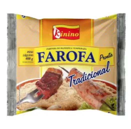 Farofa De Mandioca Temperada Tradicional 400g Kinino