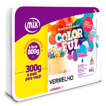 Pasta Americana Color Ful Verm 800g Mix