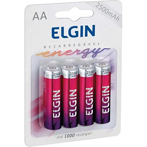 Pilha Recarregável Aa 2500 Mah Blister C/ 4 Elgin