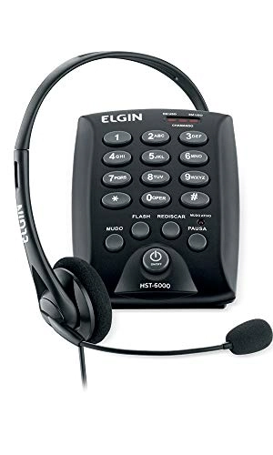 Headeset Com Teclado Hst 6000 Preto Elgin