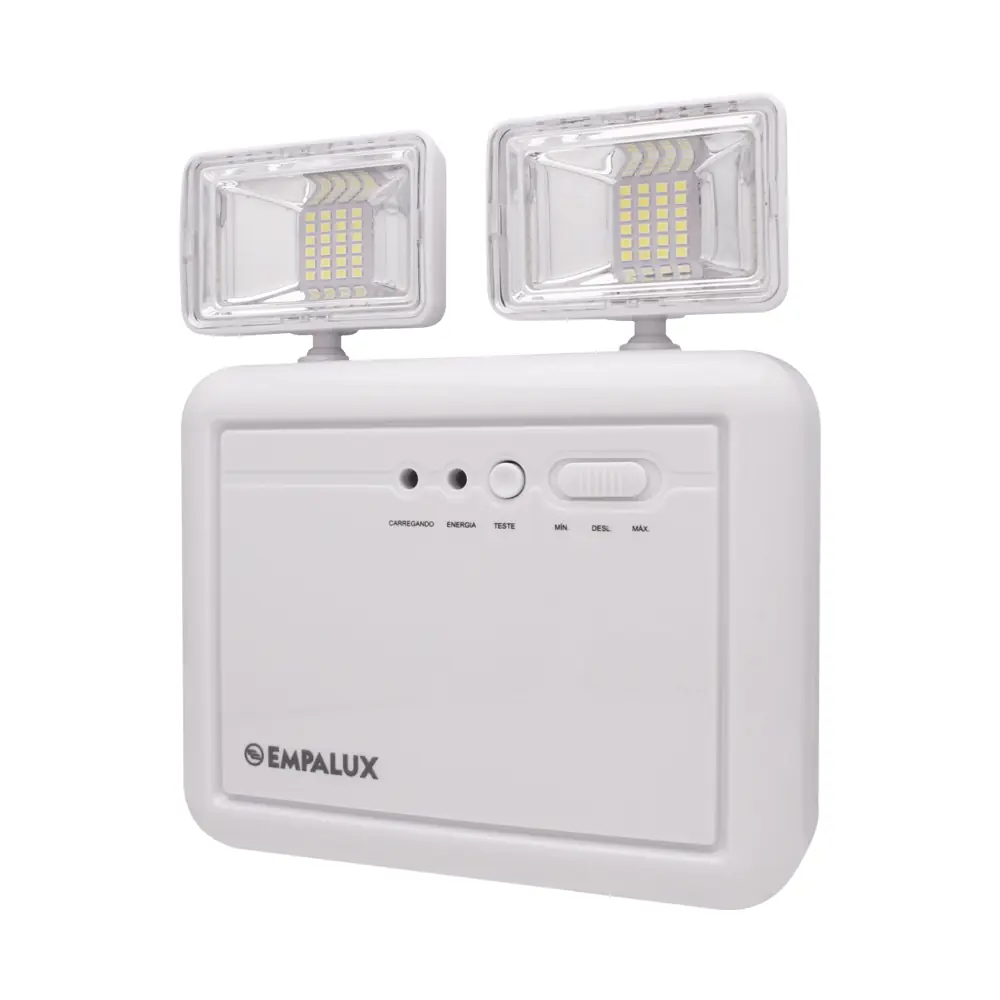 Central De Emergência Led Com 2 Faróis 9 6w 2200 Lumens 6500k