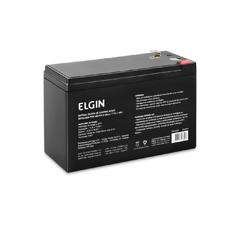 Bateria Nobreak 12v 9ah Selada De Chumbo Vrla - Elgin