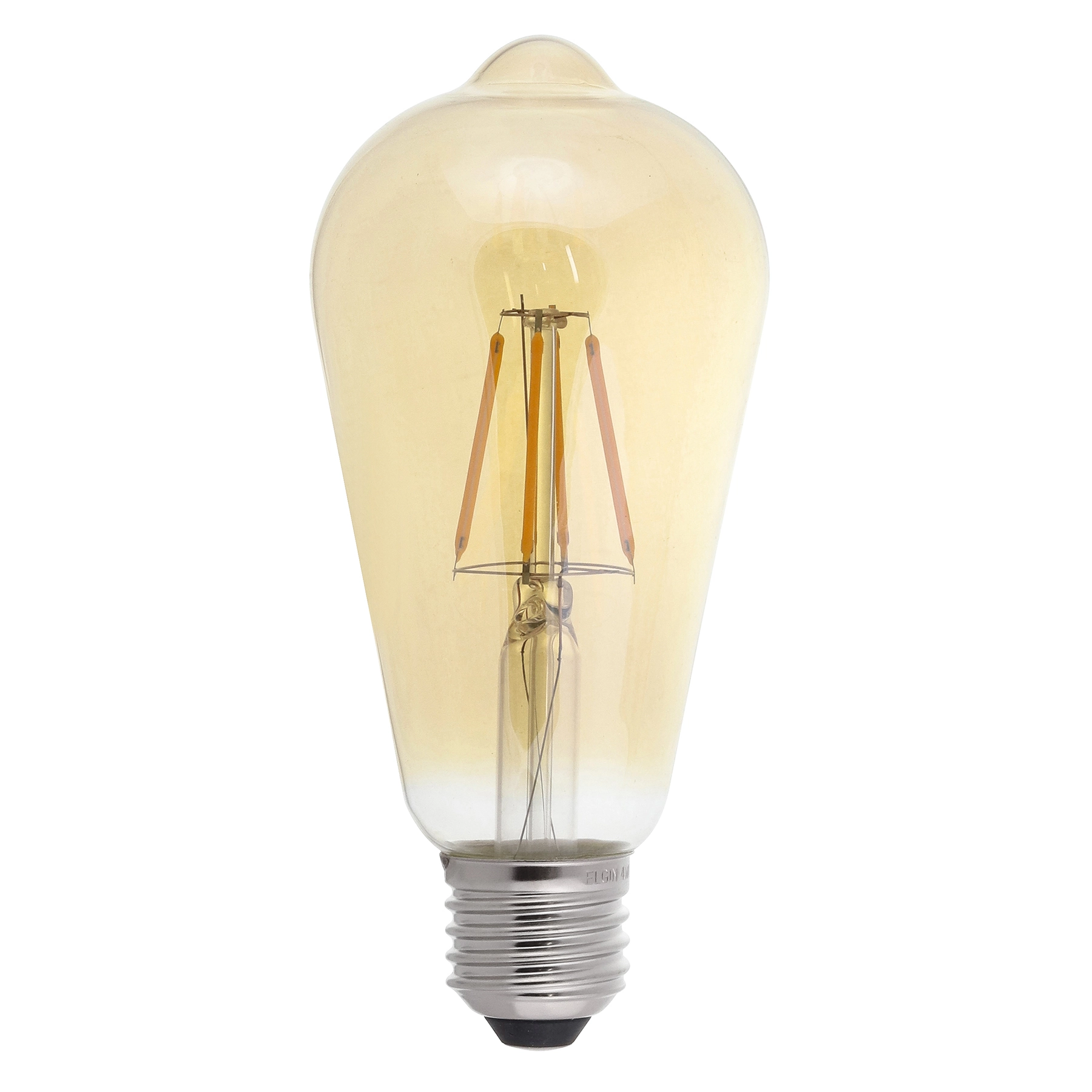 Lâmpada de LED Filamento E27 Pêra 4W 300lm Luz Âmbar Bivolt Elgin