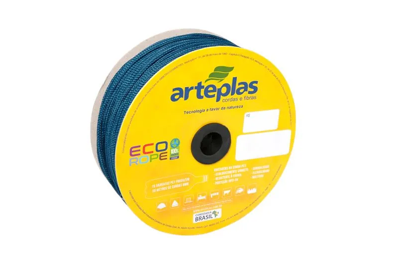 Corda Ecológica Eco Rope 4 Mm Azul 220 Metros Arteplas