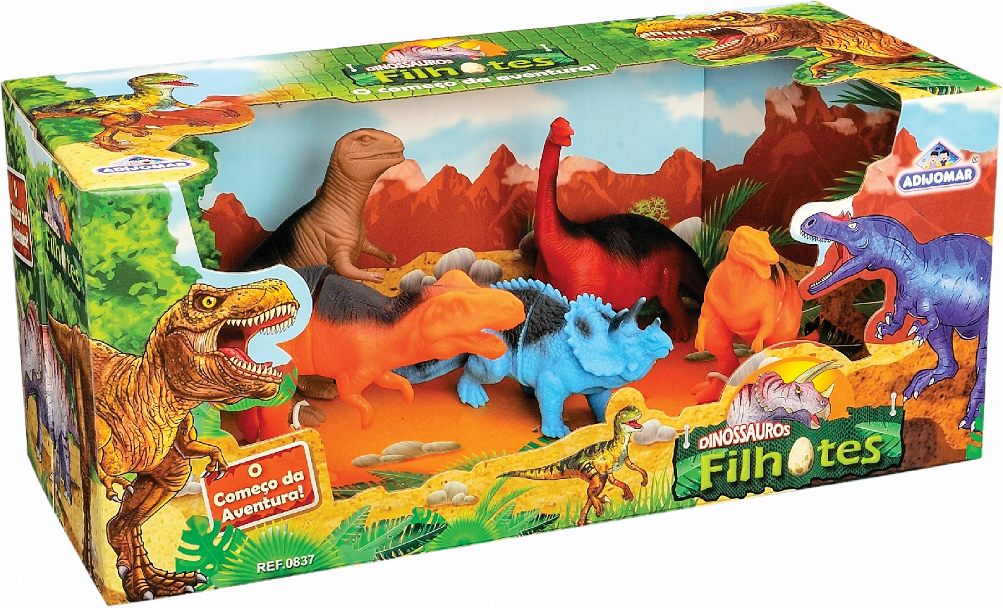 Brinq Dinossauros Filhotes Adjomar