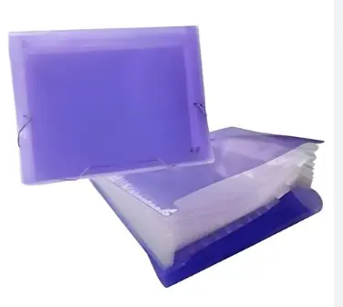 Pasta Sanfonada Plast A4 12 Div Transparente Dello Roxa