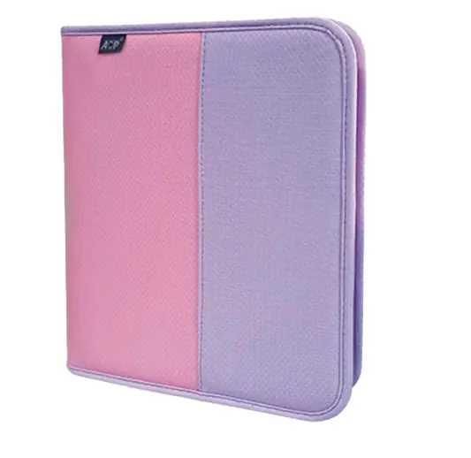 Kit Fichario Bicolor Univ C/estojo 6div 96fls Rosa/lilas Acp