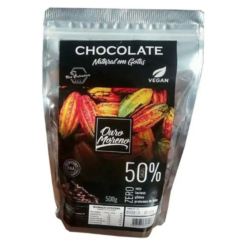 Ouro Moreno Chocolate Natural Em Gotas 500g