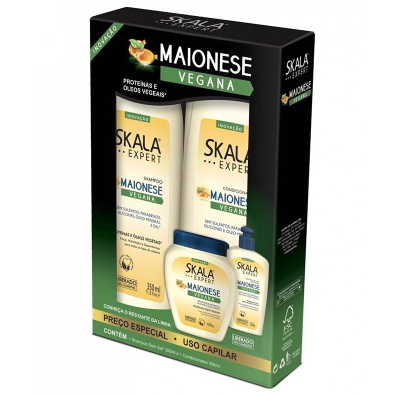 Kit Shampoo Condicionador Maionese Vegana 350ml Skala