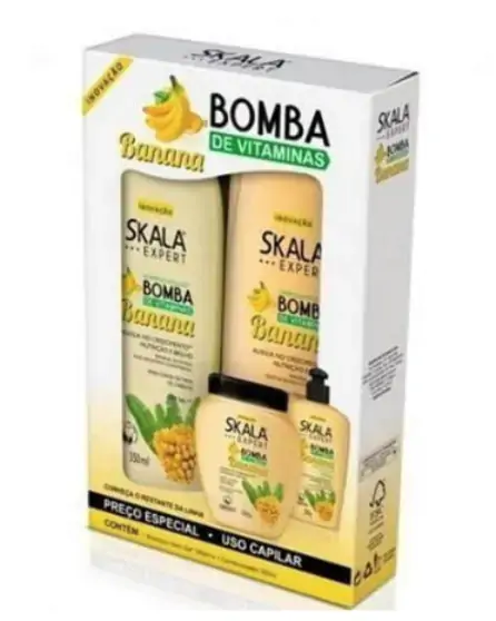Kit Shampoo 350ml Condicionador 350ml Bomba De Vitamina De Banana Skala