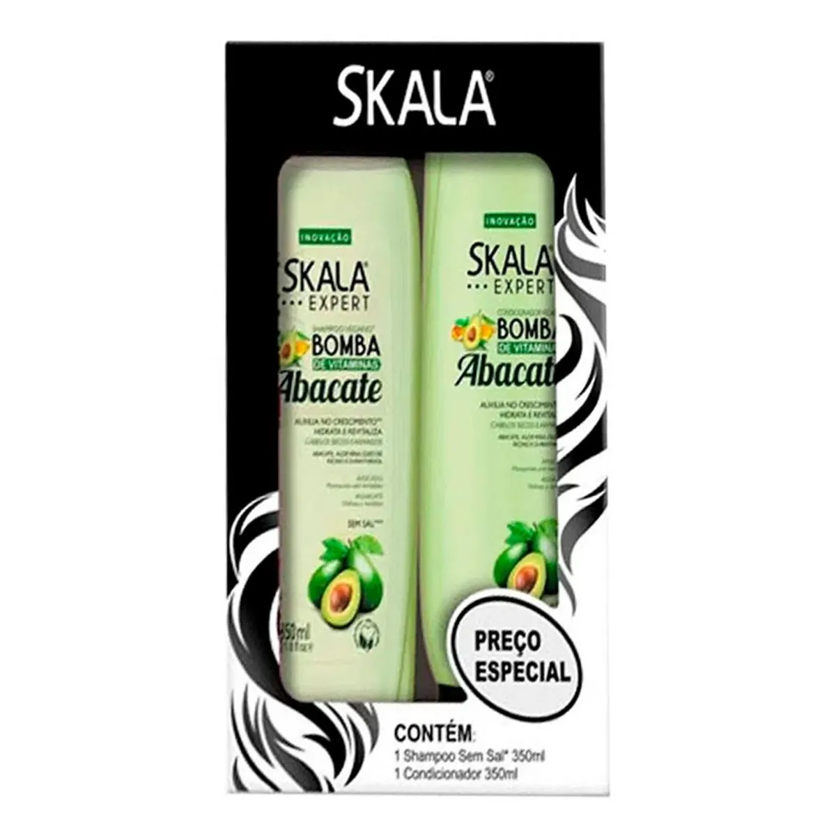 Kit Skala Shampoo Condicionador 325ml Bomba Vit Abacate