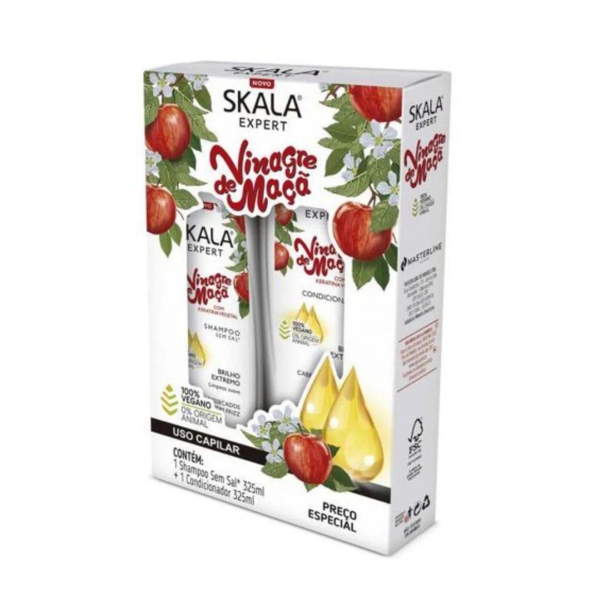Skala Kit Vinagre De Maçã Shampoo + Condicionador 325ml