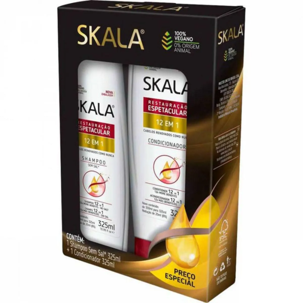 Kit Skala Shampoo Condicionador 325ml 12em1