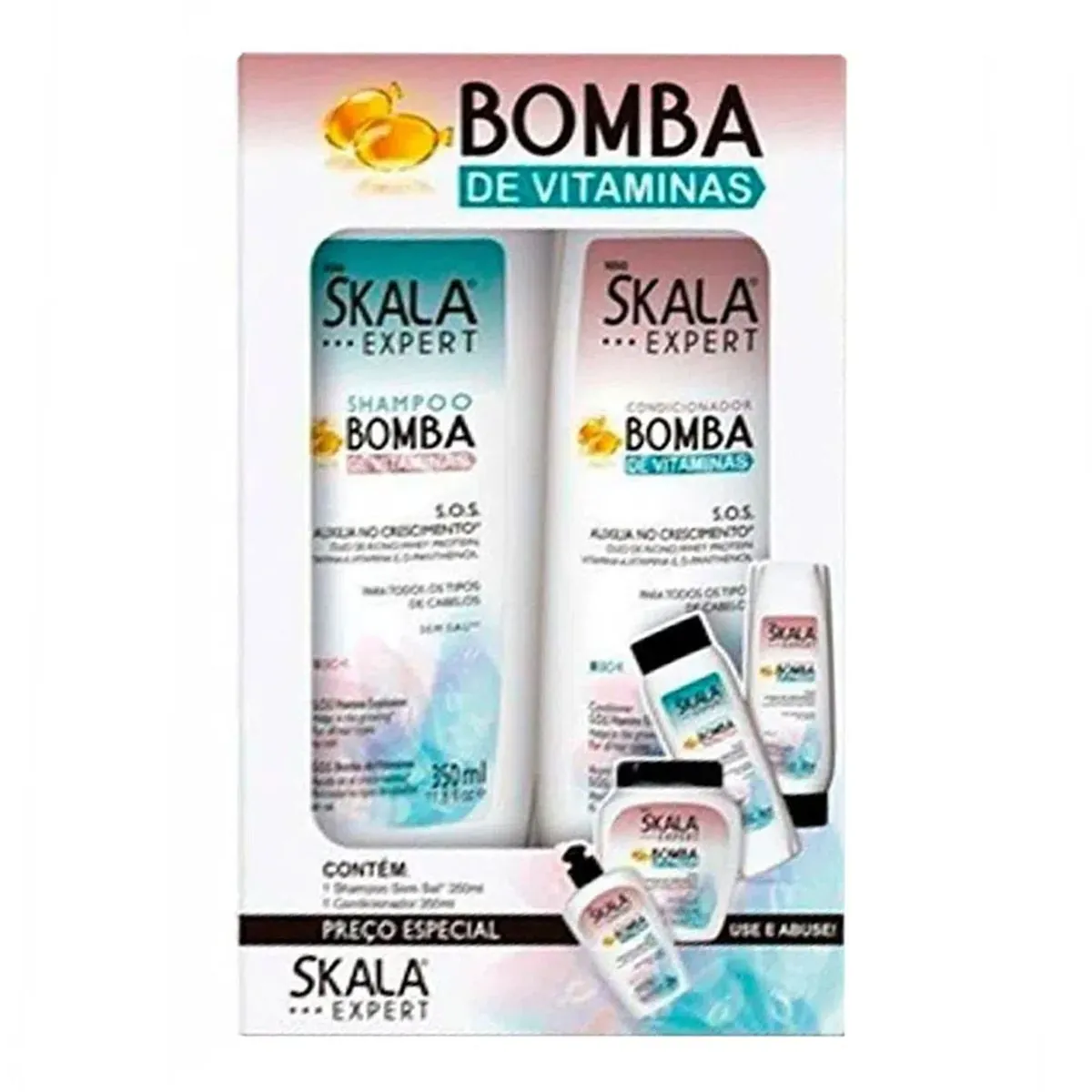 Kit Shampoo + Condicionador Skala Bomba de Vitaminas 325ml Cada
