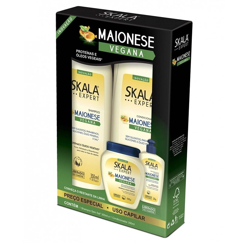 Kit Skala Shampoo Condicionador 325ml Maionese Vegana