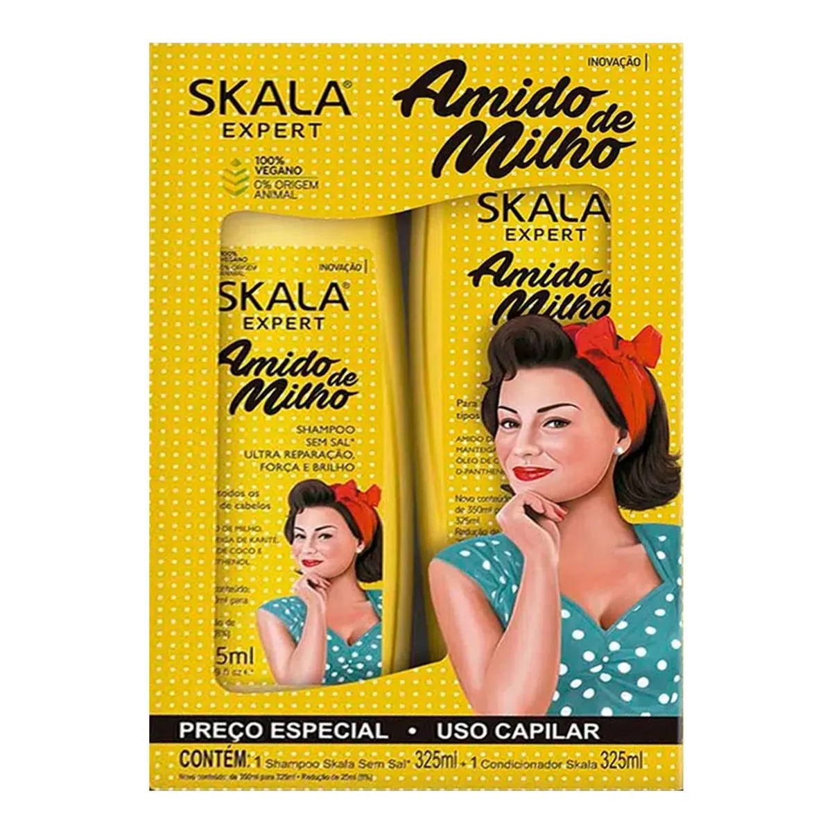 Kit Shampoo + Condicionador Skala Expert Amido de Milho 325ml