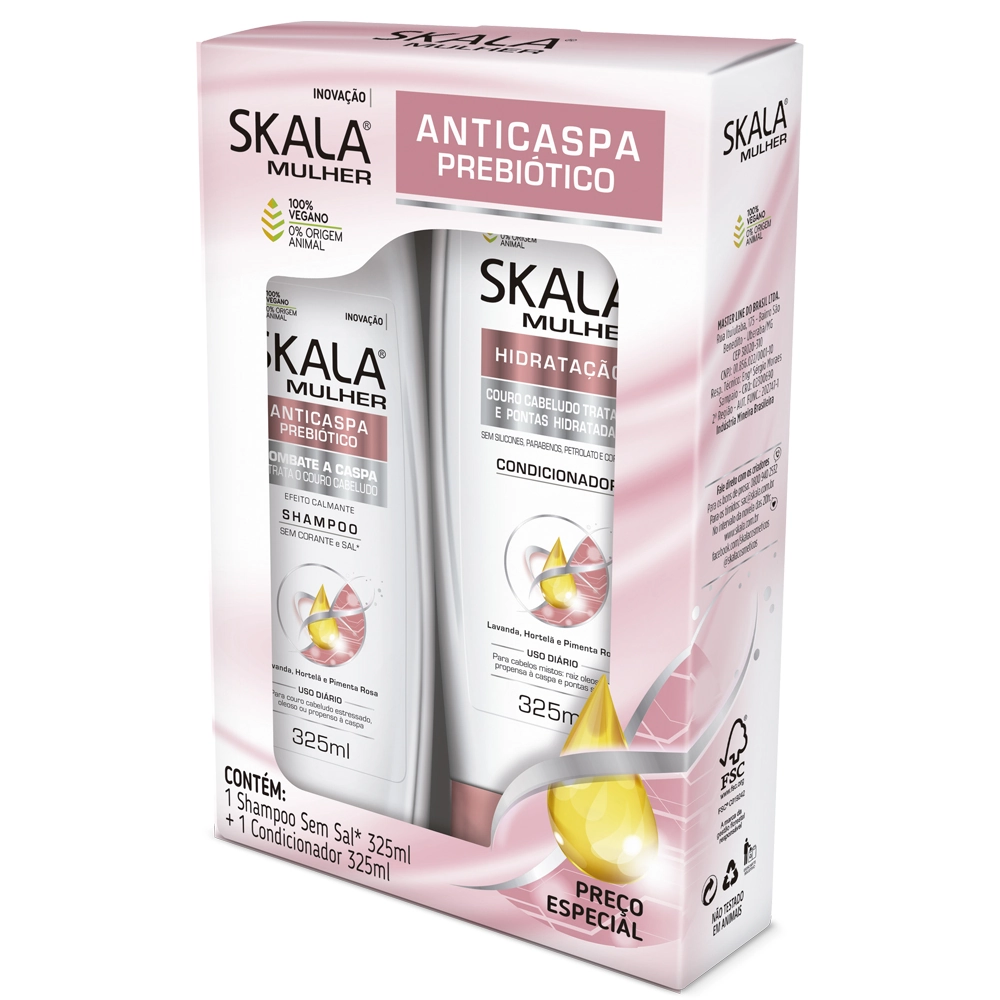Kit Sh Cond Skala 325ml Anticaspa Mulher