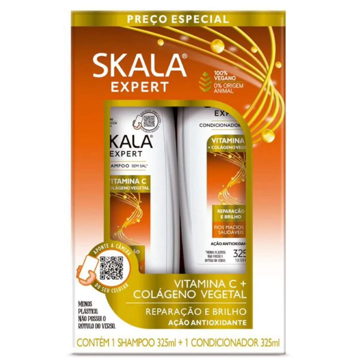 Kit Shampoo e Condicionador Vitamina C e Colágeno Skala 325ml