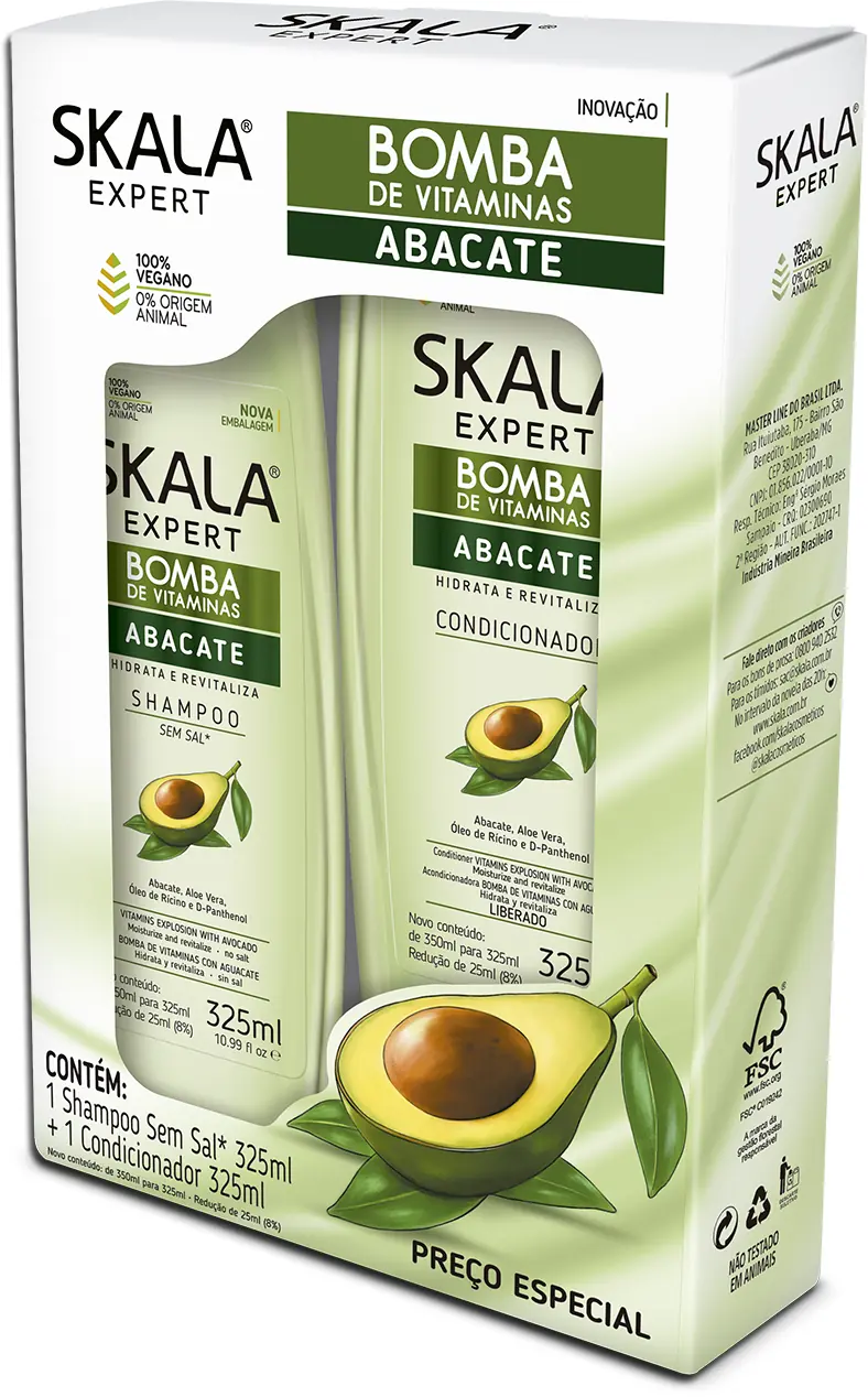 Kit Sh 325ml Cond 200ml Skala Frutastica Abacate