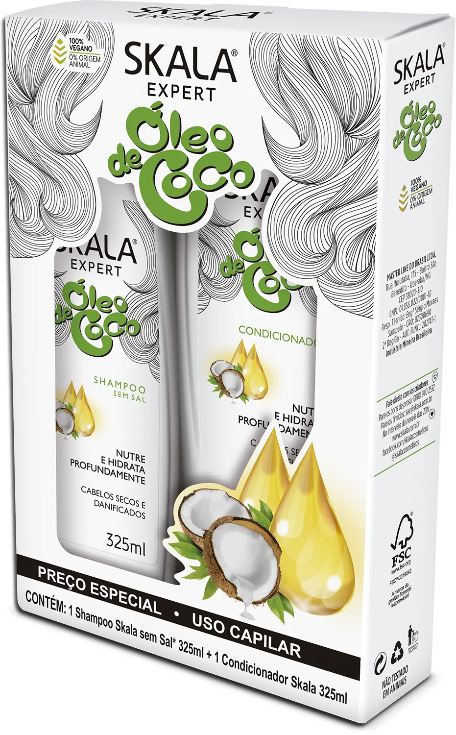 Kit Sh 325ml Cond 200ml Skala Frutastica Coco