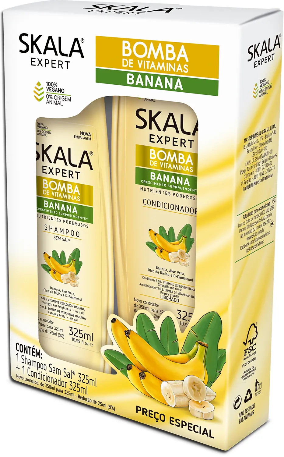 Kit Sh 325ml Cond 200ml Skala Frutastica Banana