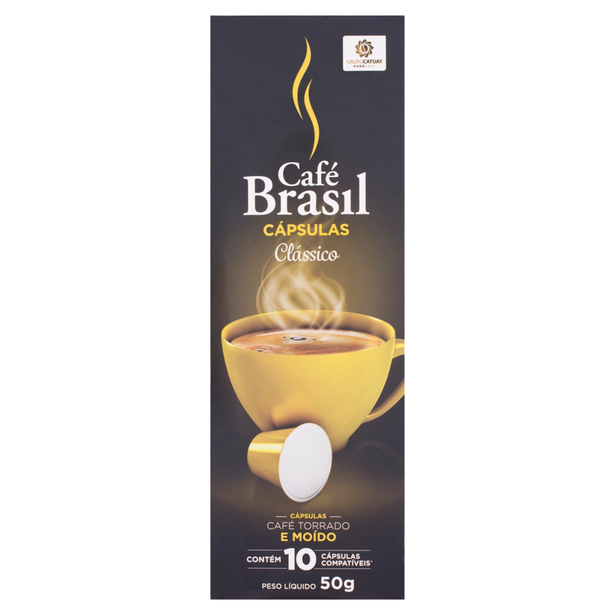 Café Em Cápsula Torrado E Moído Clássico Café Brasil Caixa 50g 10 Unidades