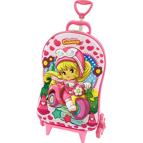 Mochila Infantil Com Rodinhas Penélope Charminho Rosa Max Toy