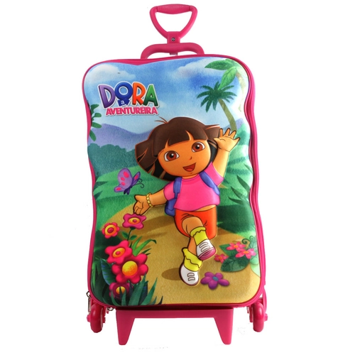 Mochila Infantil Com Rodinhas Dora Bailarina Rosa Max Toy