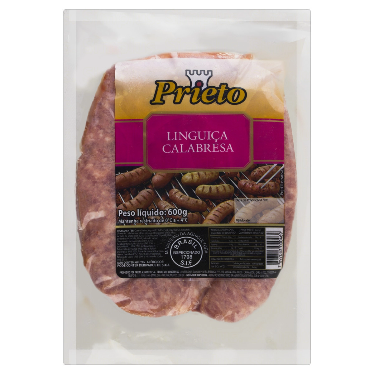 Linguiça Calabresa Prieto 600g