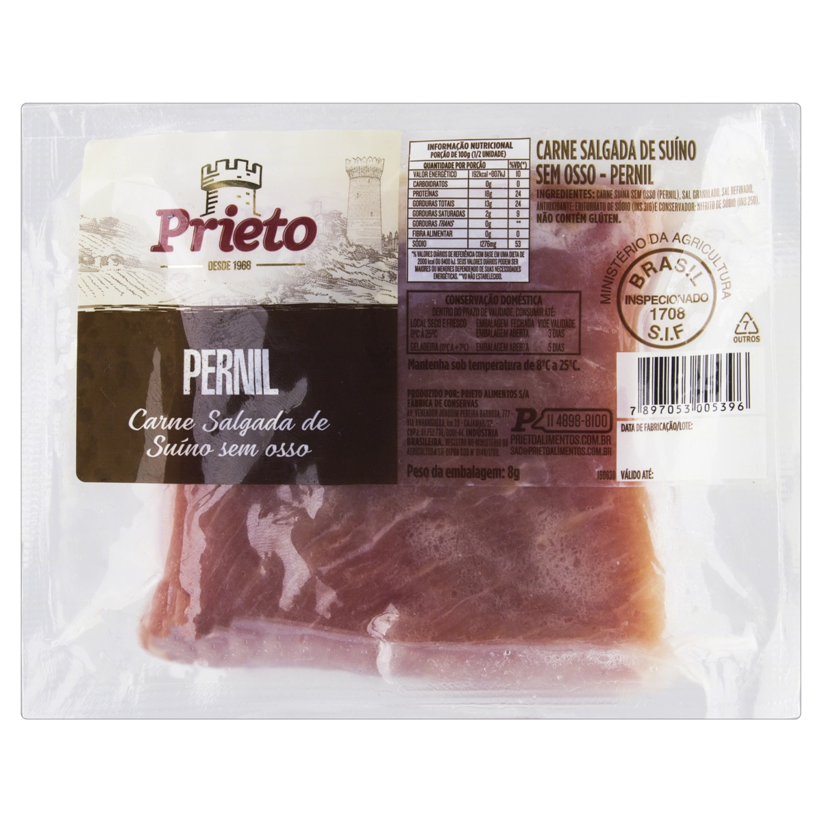 Pernil Suíno Salgado Sem Osso Prieto